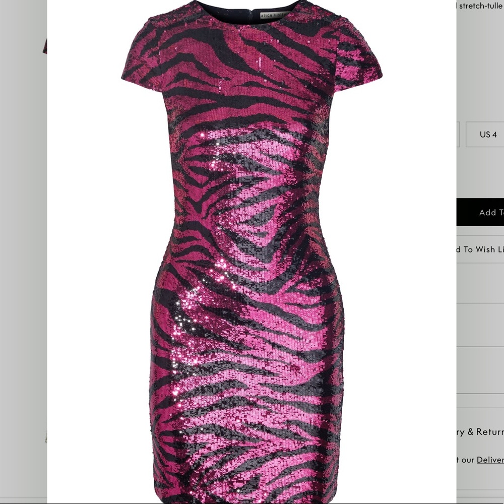 Alice + Olivia Nat Tiger Print Sequin Stunner NWT Barbie! - Picture 2 of 7